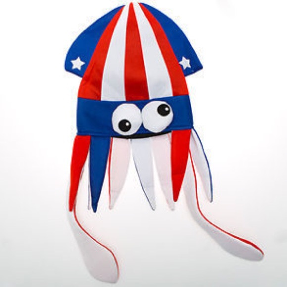 Patriotic Other - 4Th Of July Squid Hat Fun Silly 14” H Patriotic
